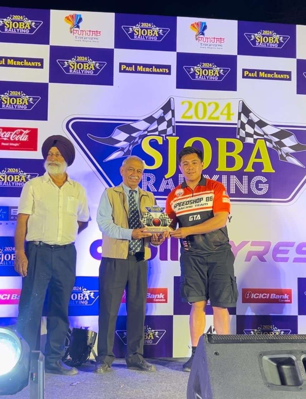 Leon Lhendup Wangdi at the SJOBA Rally 2024 podium ceremony